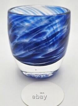 Glassybaby Seattle SEA Seahawks Édition Limitée 2021 NLA Tourbillons de Paillettes Bleues