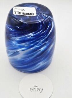 Glassybaby Seattle SEA Seahawks Édition Limitée 2021 NLA Tourbillons de Paillettes Bleues