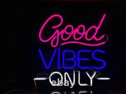 Hand Craft Led Neon Sign'good Vibes Only' Super Bright 12vdc Fabriqué Aux États-unis 24x24