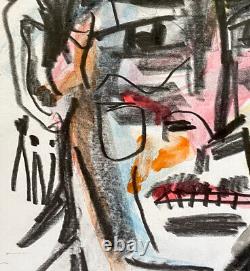 Homme amérindien avec boucle d'oreille II ART ORIGINAL Dessin Crayon Aquarelle