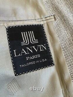 Hommes Lanvin Paris 43l Blazer Style Tweed Veste Sport Manteau Main Fait Nous Un Gris