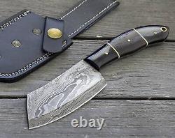 Knife Damascus Seax, Couteau En Acier Damas, Chasse Damas, Poignée Composite