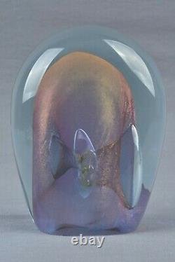 Labino Glass Dominick 1983 Blue/pink Veil Rendez-vous Art Glass Sculpture