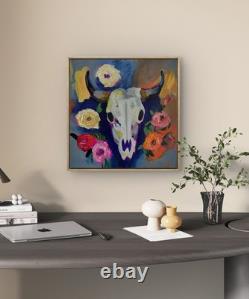 MONA VIVAR Peinture Originale Abstraite Expressionniste sur Toile Bosse de Vache 12x12