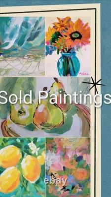 MONA VIVAR Peinture Originale Abstraite Expressionniste sur Toile Bosse de Vache 12x12