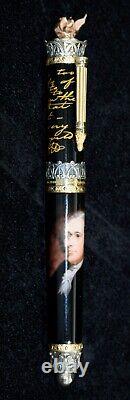 MONTEGRAPPA ALEXANDER HAMILTON RÉSINE NOIRE LE ROLLERBALL (ISHXNRSC) NEUF AVEC BOÎTE