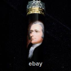 MONTEGRAPPA ALEXANDER HAMILTON RÉSINE NOIRE LE ROLLERBALL (ISHXNRSC) NEUF AVEC BOÎTE