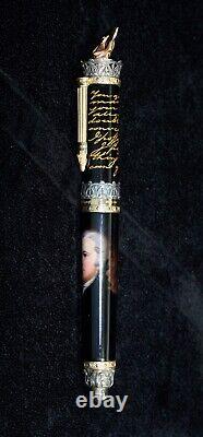 MONTEGRAPPA ALEXANDER HAMILTON RÉSINE NOIRE LE ROLLERBALL (ISHXNRSC) NEUF AVEC BOÎTE