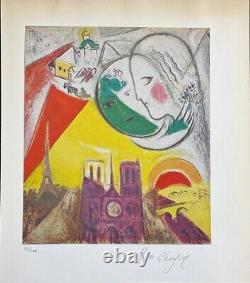 Marc Chagall Reproduction D'art, Dimanche Originale Signée À La Main Artwork & Coa By Gallery