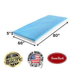 Matelas de remplacement en mousse à mémoire de gel frais pour lit queen olympique FoamRush 66 x 80 fabriqué aux États-Unis.