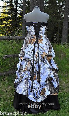 New Camo Wedding Gown-pick Up Jupe-custom Made- Aux Etats-unis