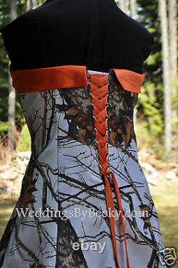 New Camo Wedding Gown-pick Up Jupe-custom Made- Aux Etats-unis