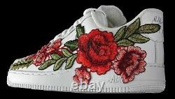 Nike Air Force 1 07 Faible Hommes Rouge Blanc Rose Fleur Florale Chaussures Personnalisées Taille 12
