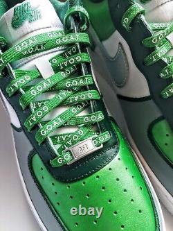 Nike Air Force 1s 07 Custom Low Sneakers Green Silver Hommes Femmes Tailles Af1
