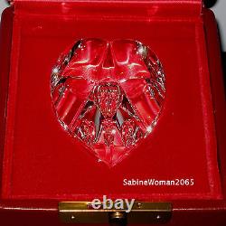 Nouveau Dans La Boîte Rouge Steuben Verre Diamond Cut Heart Cristal Ornement Parfait Amour