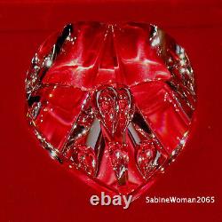 Nouveau Dans La Boîte Rouge Steuben Verre Diamond Cut Heart Cristal Ornement Parfait Amour