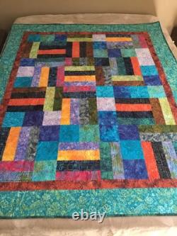 Nouveau Quilt Fait Main aux États-Unis 68x55 en Coton Fait Main