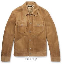 Nouvelle veste en cuir de camionneur en daim pour homme - Véritable veste en cuir pour homme #133