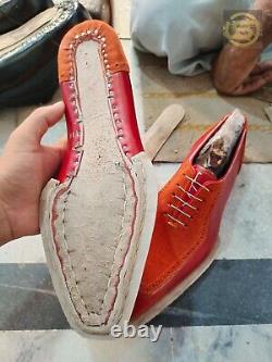 Nouvelles chaussures élégantes formelles en cuir suédé faites à la main pour hommes