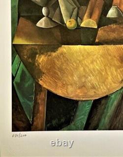 Pablo Picasso Imprimé, Pain Et Fruit Dish Sur Une Table, Original Signé À La Main & Coa