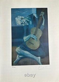 Pablo Picasso Print, L'ancien Guitariste, 1903-04 Original Signé À La Main & Coa