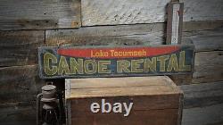 Panneau de location de canoë pour maison de lac personnalisée, rustique, fait main et vintage en bois