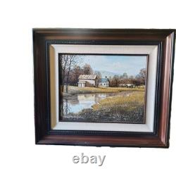 Peinture de paysage de Paul MacWilliams signée. Lieu inconnu avec ferme.