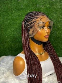 Perruque tressée à la main en cornrows avec dentelle intégrale