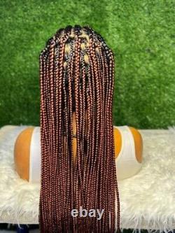 Perruque tressée à la main en cornrows avec dentelle intégrale