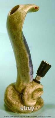 Pipe Filtre D'eau Bong Céramique Fumée Hookah Cobra Snake Design #1804 Made USA