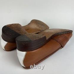 Polo Ralph Lauren Tan Blanc 2-tone Penny Loafers Chaussures Banc Fabriqué Dans Le Maine USA 8.5d
