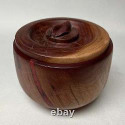 Pot en bois d'acacia fait à la main avec couvercle, fabriqué aux États-Unis
