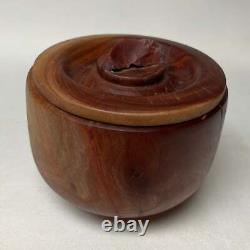 Pot en bois d'acacia fait à la main avec couvercle, fabriqué aux États-Unis