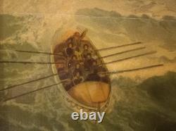 Rare Antiquité Chromolithographie F. E. Buttersworth Go Right Naufrage de San Francisco