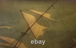 Rare Antiquité Chromolithographie F. E. Buttersworth Go Right Naufrage de San Francisco