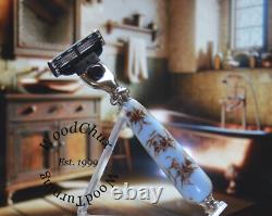 Rasoir de rasage fait main en pomme de pin et résine VOIR VIDÉO 1050