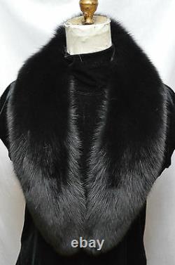 Real Black Fox Fur Collar Hommes Femmes Détachable Nouveau Made In The USA