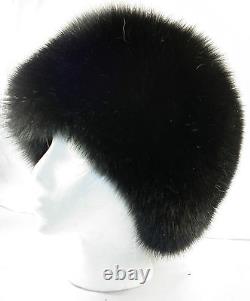 Real Black Fox Fur Hat Nouveau Fabriqué Aux États-unis