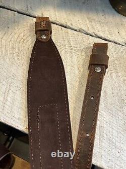 Sangle de fusil en cuir de bison faite à la main personnalisée fabriquée aux États-Unis
