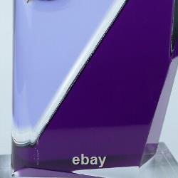 Shlomi Haziza 17 Sculpture Géométrique Acrylique Violet et Transparent Art Moderne