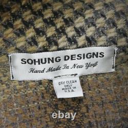 Sohung Designs Poncho Cape L Tweed Hand Made New York USA Fashion Couture New