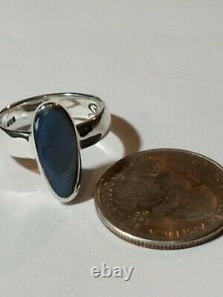 Solide Australien Opal Ring 925 Serling Silver, Taille 6.5, Fabriqué À La Main Aux États-unis