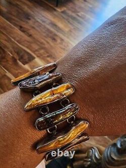 Superbe bracelet en argent sterling fin Charles Albert et bague avec poinçon/signature
