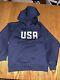 Sweat à Capuche Pour Hommes Team Usa Fait Main En Italie Taille Rare Xs Nwot 320 $