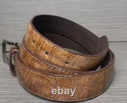 Taille 38 Ceinture en cuir de crocodile / alligator faite main couleur tan