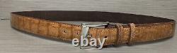 Taille 38 Ceinture en cuir de crocodile / alligator faite main couleur tan