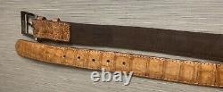 Taille 38 Ceinture en cuir de crocodile / alligator faite main couleur tan