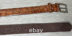 Taille 38 Ceinture en peau de crocodile / alligator faite main couleur tan