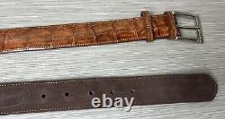 Taille 38 Ceinture en peau de crocodile / alligator faite main couleur tan