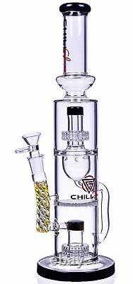 Tall Chill Glass 16 Recycler Bong Helix Tuyau D'eau En Verre Cool Hookah USA